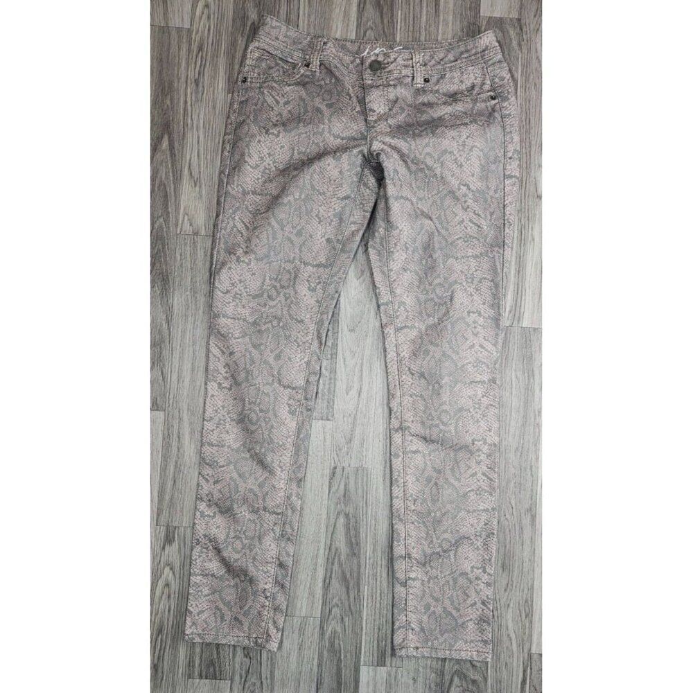 (3/$35) INC Womens Size 6 Skinny Leg Regular Fit Grey Animal Print Denim Jeans